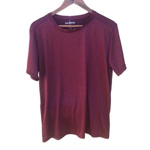 Real Essentials Tee Shirt Workout Size Large Maroon Black